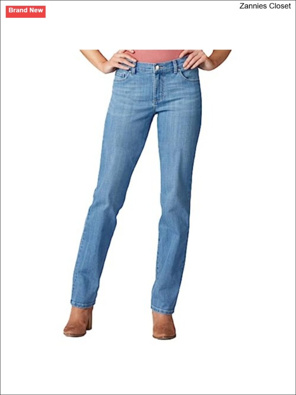 Women's Relaxed Fit Straight Leg Mid Rise Jeans Classic 5-Pocket Denim